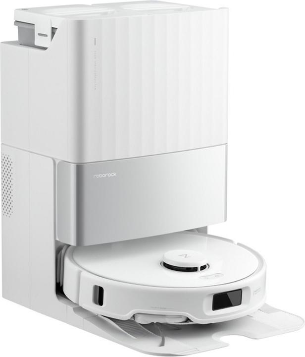 Roborock Qrevo Edge 5V1 Robot Vacuum and Mop (White) — Alternate robot and docking-station angle