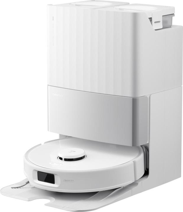 Roborock Qrevo Edge 5V1 Robot Vacuum and Mop (White) — Front angled robot and docking station