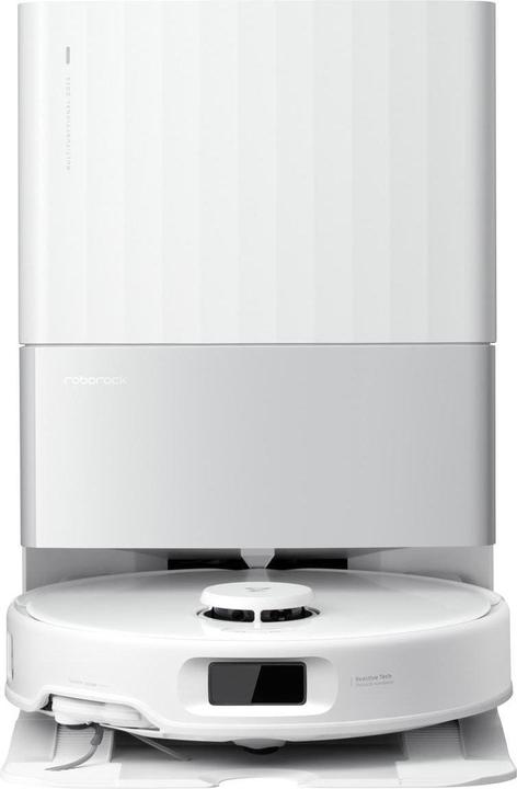 Roborock Qrevo Edge 5V1 Robot Vacuum and Mop (White) — Robot docked at the station