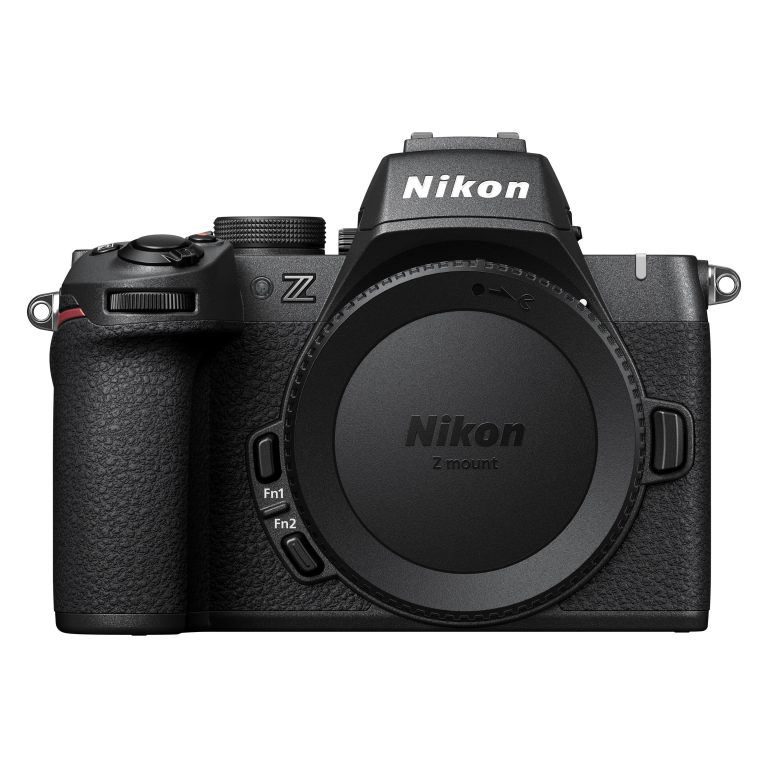 Nikon Z50II Mirrorless Camera (Black, Body Only) — Front with body cap