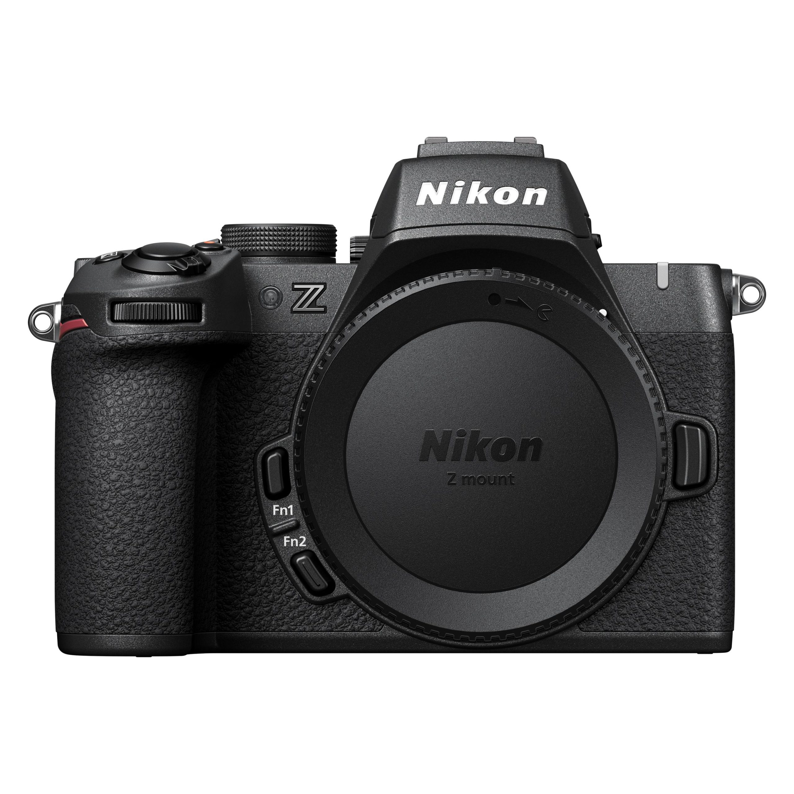 Nikon Z50II Mirrorless Camera (Black, Body Only) — Front with body cap