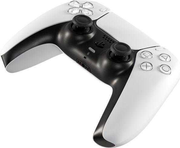 Sony PlayStation DualSense Wireless Controller (White) — Angled front view showing sticks and touch pad