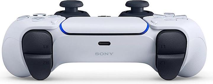 Sony PlayStation DualSense Wireless Controller (White) — Rear top view showing shoulder buttons and USB-C port
