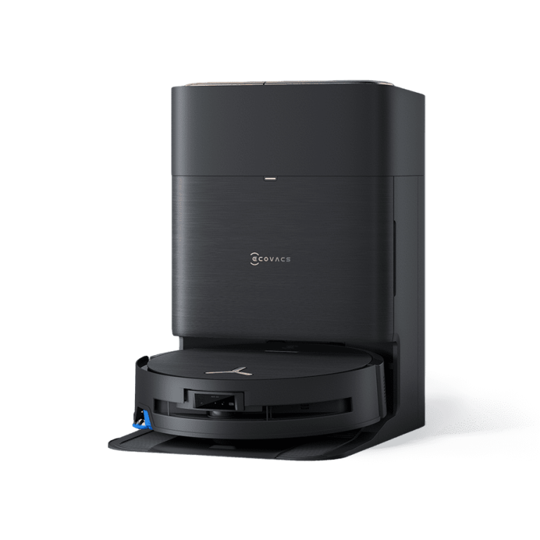 ECOVACS DEEBOT X9 PRO OMNI Robot Vacuum and Mop (Black) — Black robot and OMNI station