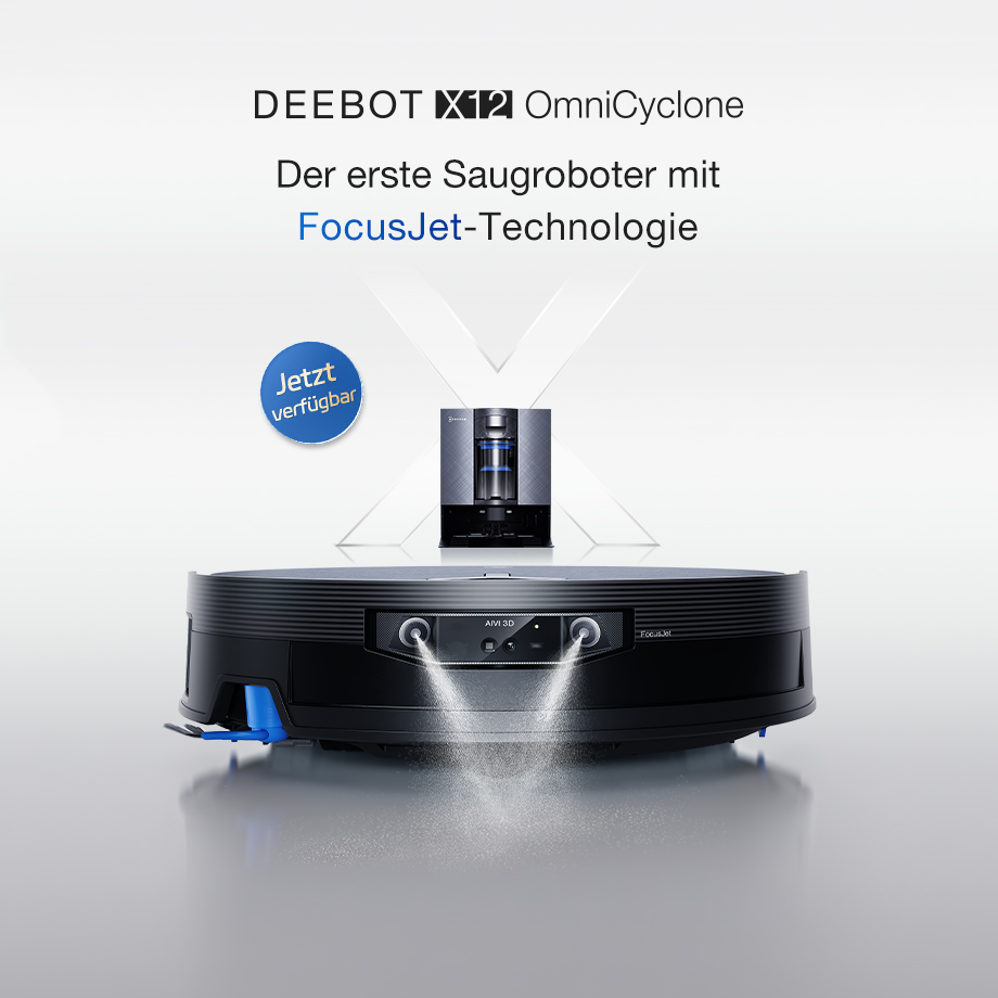 ECOVACS DEEBOT X12 OmniCyclone Robot Vacuum and Mop (Black) — FocusJet model overview