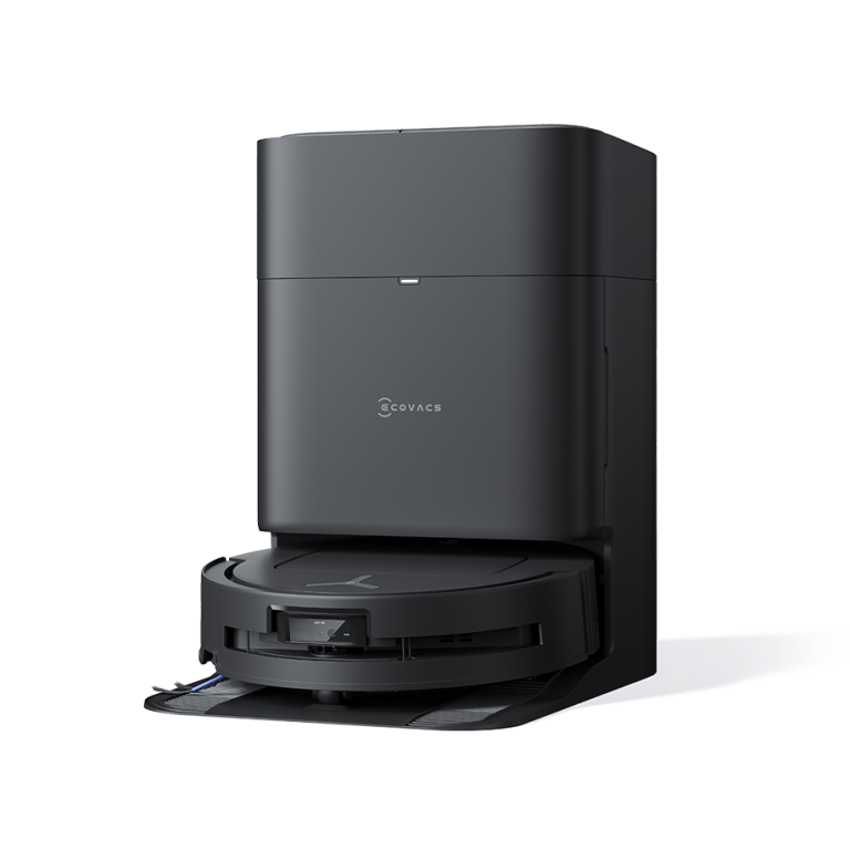 ECOVACS DEEBOT T80 OMNI Robot Vacuum and Mop (Black) — Black robot and OMNI station