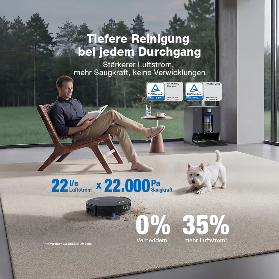 ECOVACS DEEBOT X12 OmniCyclone Robot Vacuum and Mop (Black) — BLAST suction-system illustration