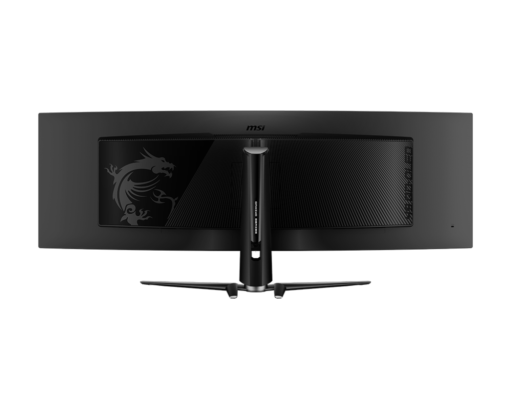 MSI MPG 491CQPX QD-OLED 49-inch 240Hz Curved Gaming Monitor — Rear view with stand