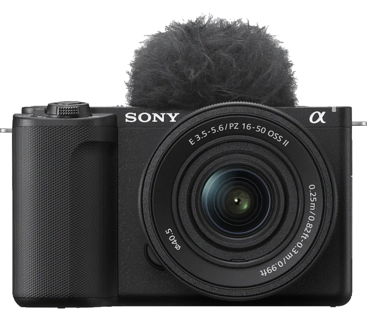 Sony ZV-E10 II Camera Kit (Black, 16–50mm OSS II Lens) — Front view with included lens