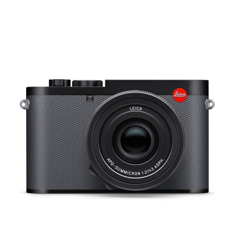 Leica Q3 43 Compact Camera (Black, Grey Covering) — Front view