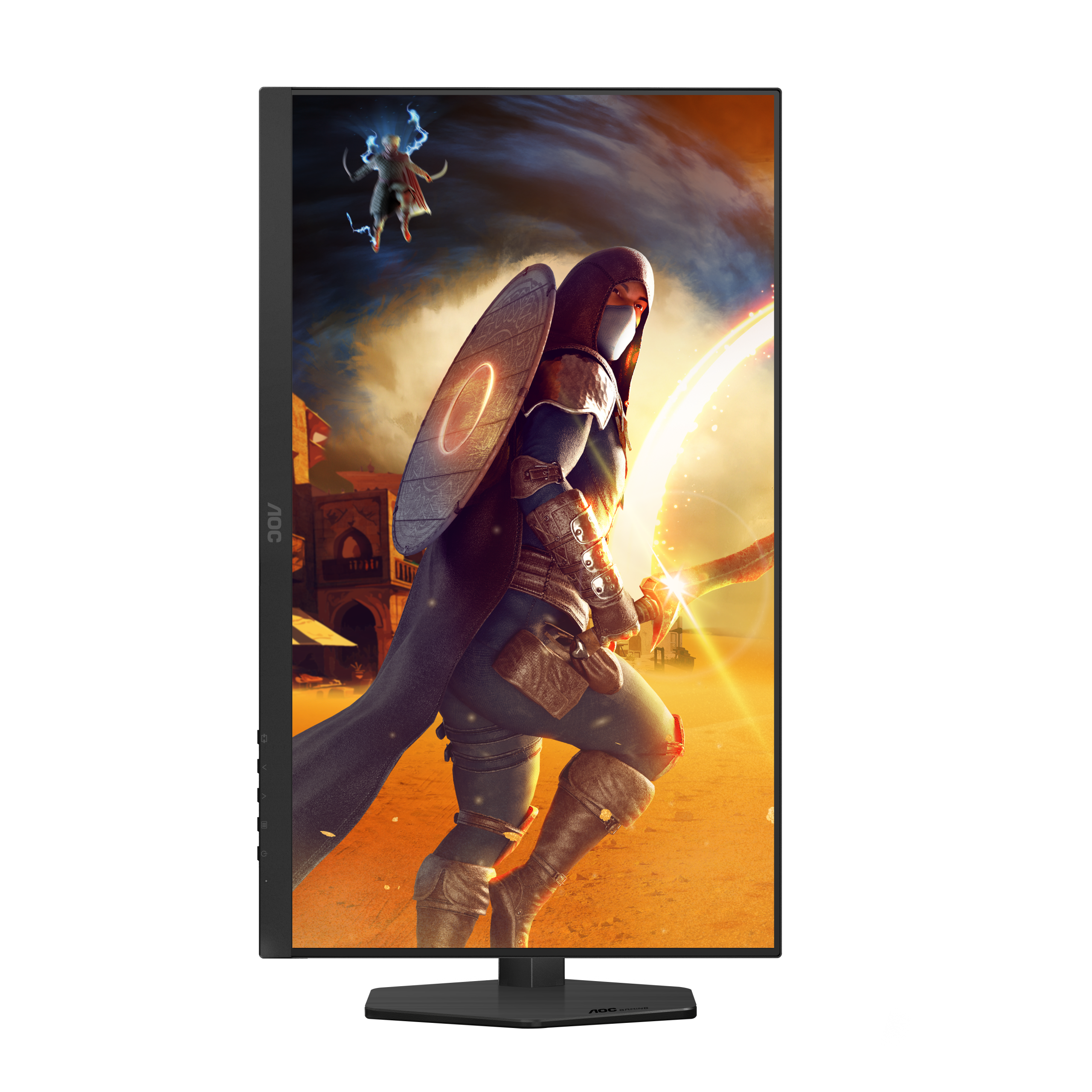 AOC Q27G4ZR 27-inch QHD 240Hz Fast IPS Gaming Monitor — Opposite portrait orientation view