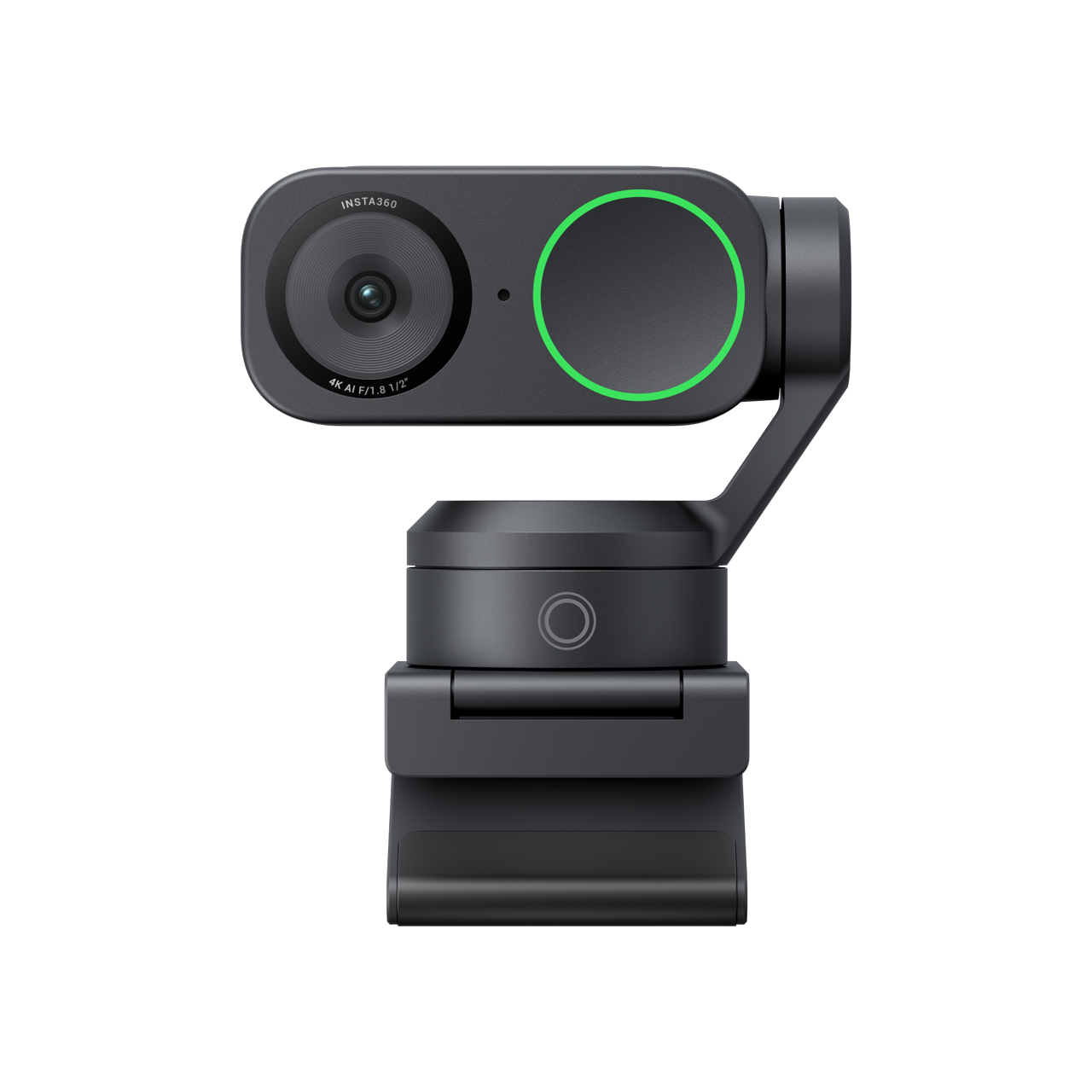 Insta360 Link 2 4K Webcam (Graphite Black, Standard Bundle) — Front webcam and gimbal view