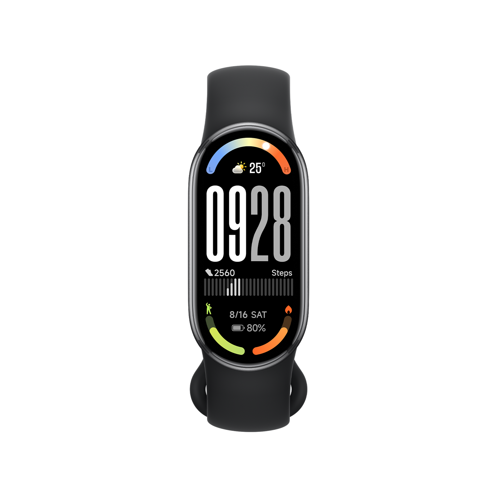 Xiaomi Smart Band 10 (Midnight Black, EU) — Straight front view