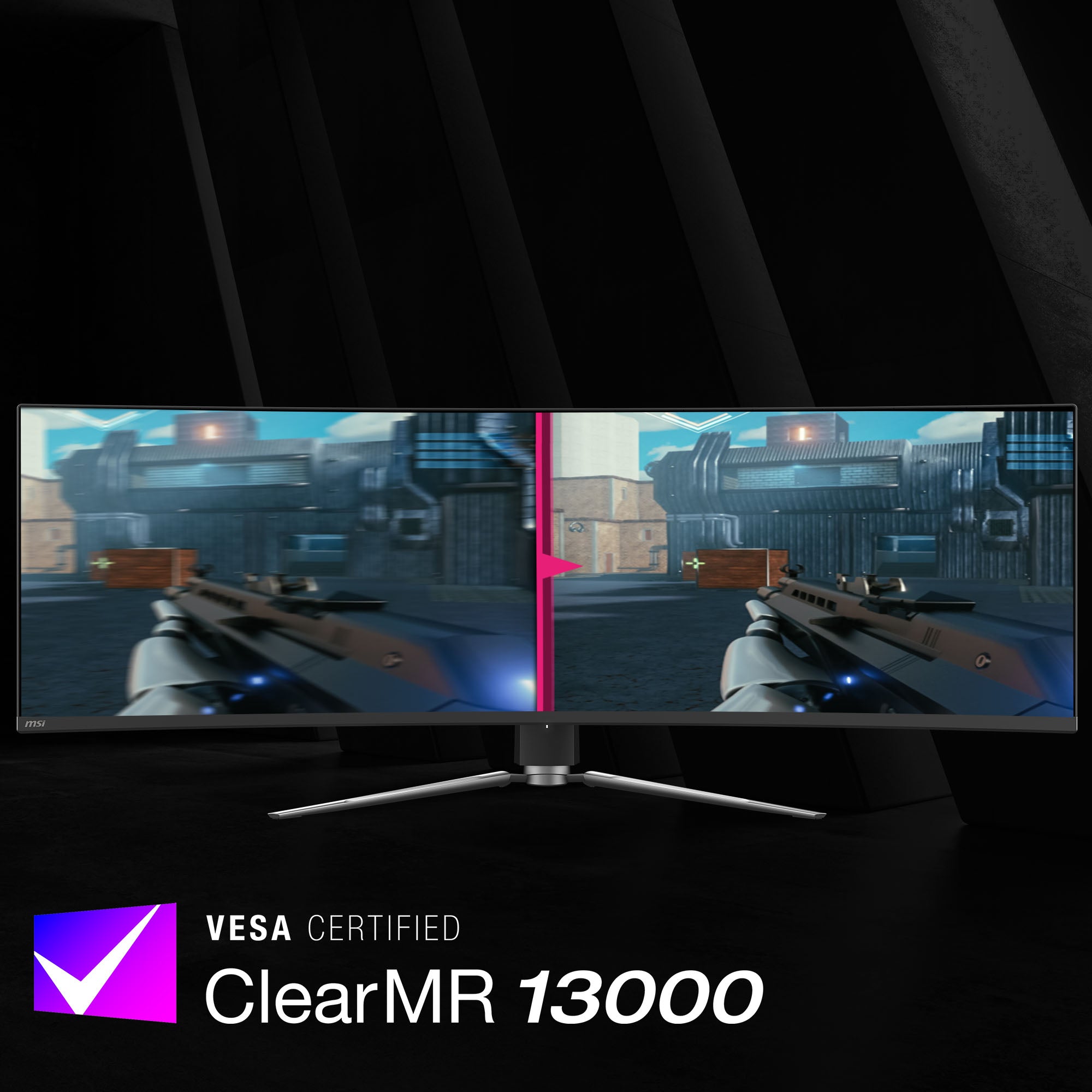 MSI MPG 491CQPX QD-OLED 49-inch 240Hz Curved Gaming Monitor — Official ClearMR feature illustration