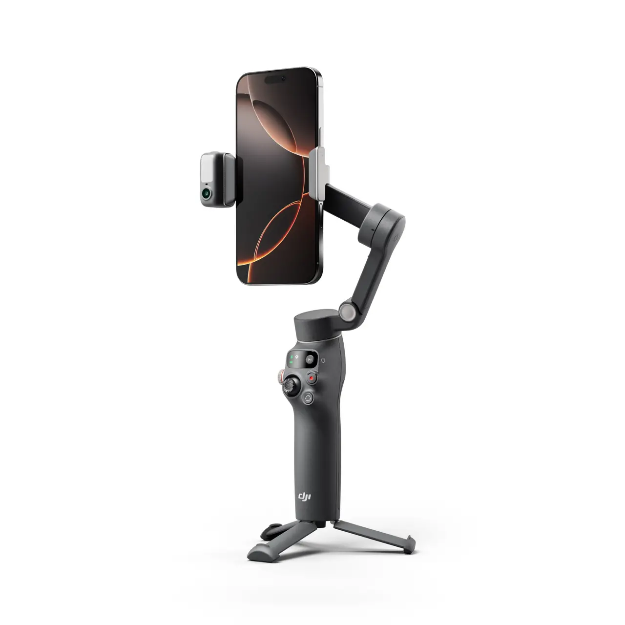 DJI Osmo Mobile 8 Advanced Tracking Combo — Angled view with illustrative smartphone