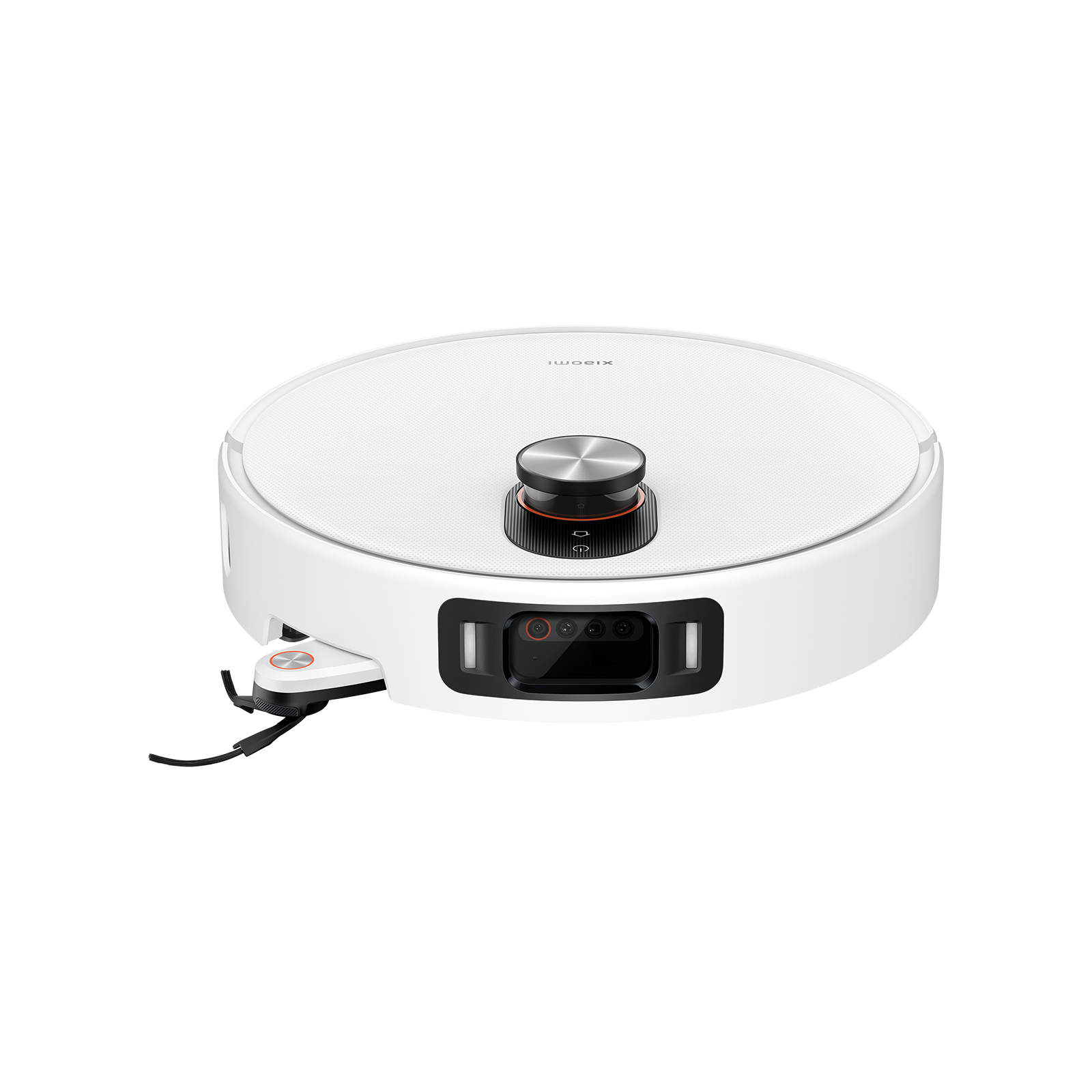 Xiaomi Robot Vacuum 5 Pro (White, EU) — Elevated front three-quarter view