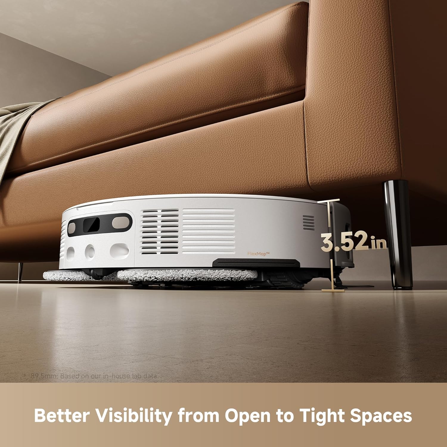MOVA V50 Ultra Complete Robot Vacuum (White) — under-furniture cleaning