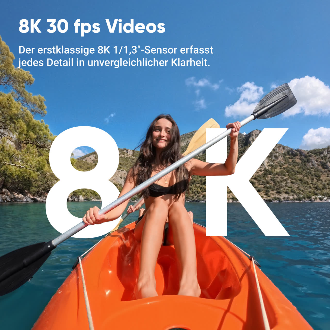 Insta360 Ace Pro 2 Action Camera (Midnight Black, Dual Battery Standard Bundle) — 8K video feature illustration
