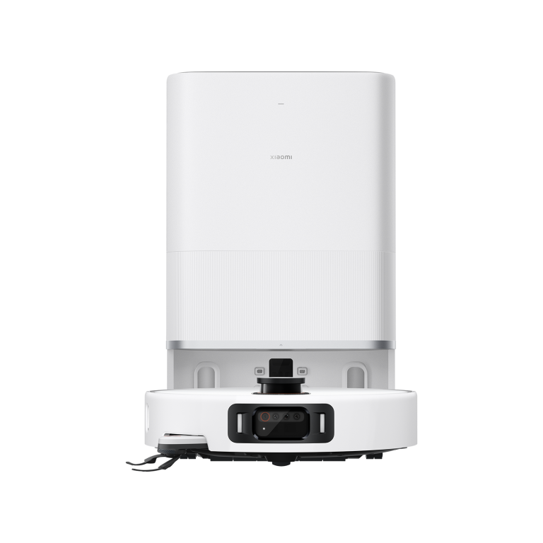 Xiaomi Robot Vacuum 5 Pro (White, EU) — Straight view of robot and Omni Station