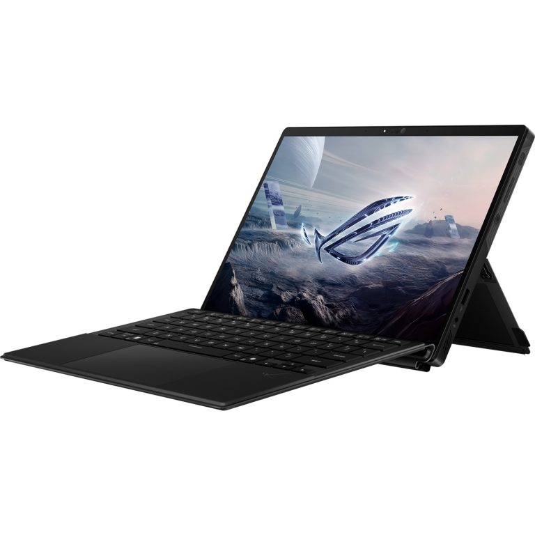 ASUS ROG Flow Z13 GZ302EA-RU074W Off Black - front three-quarter with keyboard