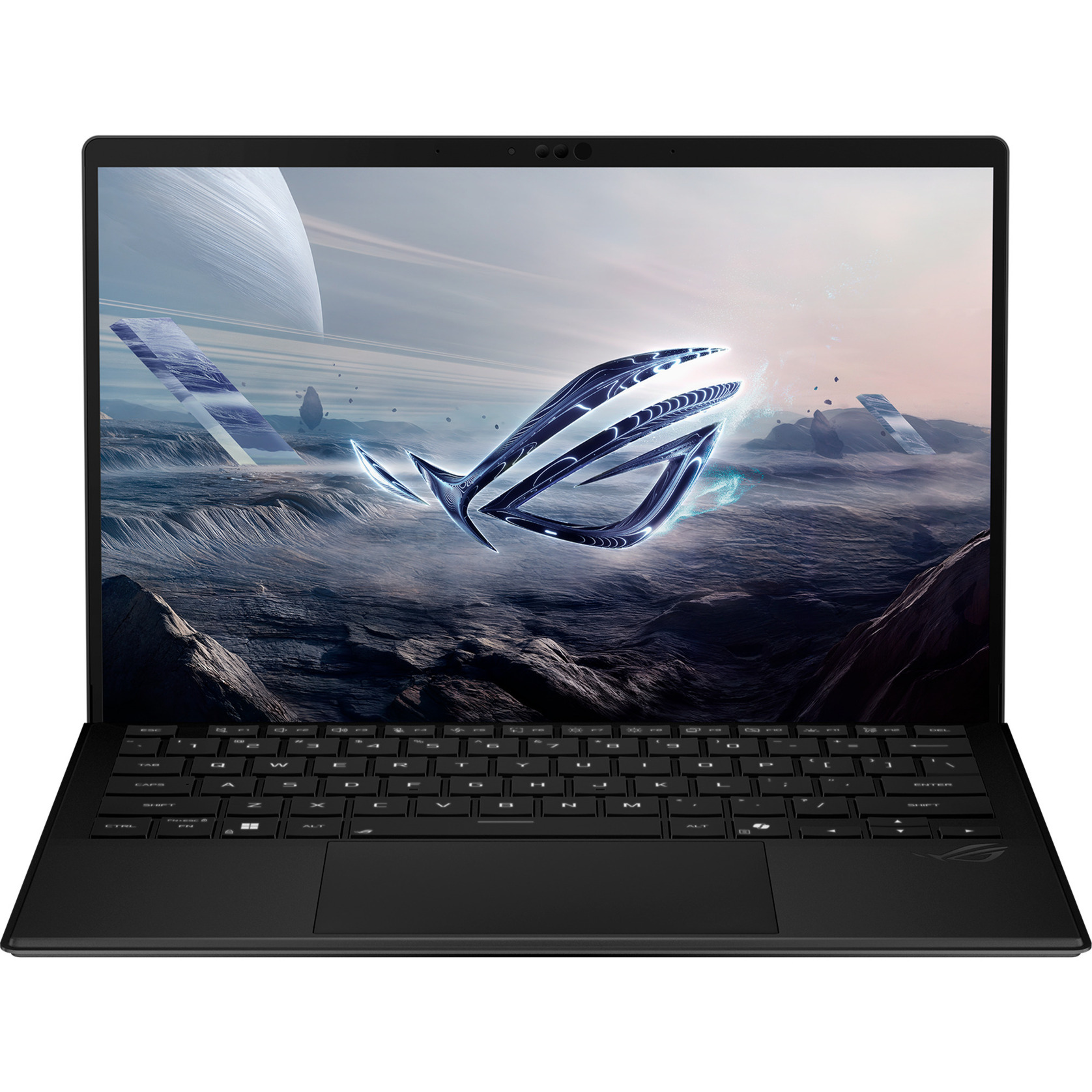 ASUS ROG Flow Z13 GZ302EA-RU074W Off Black - front view with keyboard