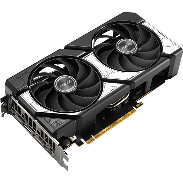 ASUS Dual GeForce RTX 5060 8 GB GDDR7 OC Edition (Black, EU) three-quarter view from above