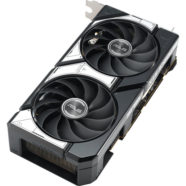 ASUS Dual GeForce RTX 5060 8 GB GDDR7 OC Edition (Black, EU) angled view of the fans and heatsink