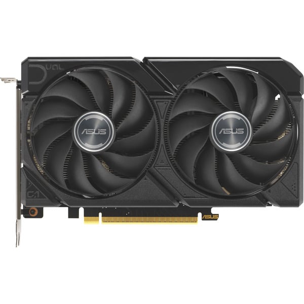 ASUS Dual Radeon RX 9060 XT 16 GB GDDR6 (Black, EU) front view with cooling fans