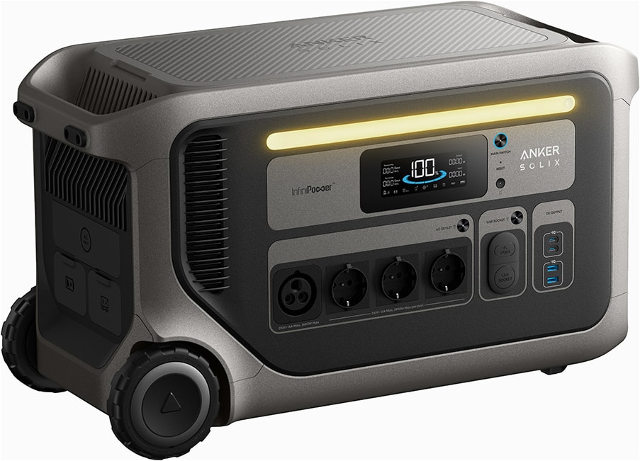 Anker SOLIX F3000 portable power station angled view