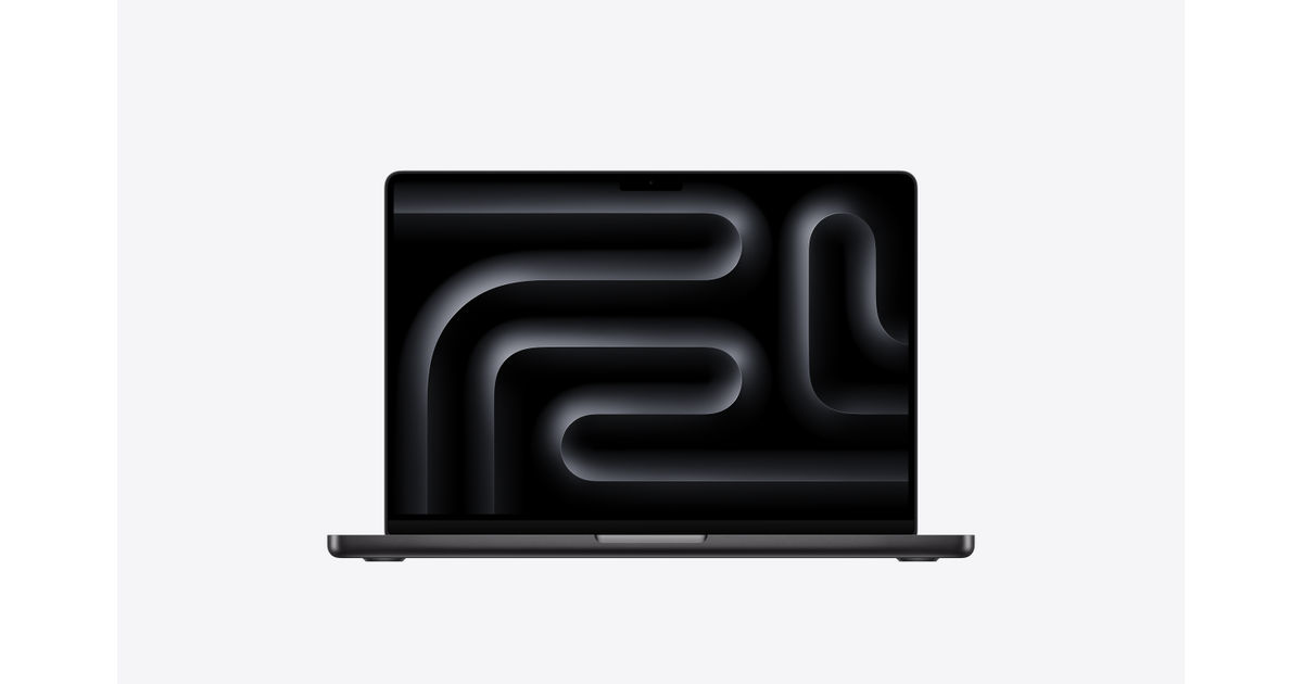 Apple MacBook Pro 14-inch in Space Black, complete front product view