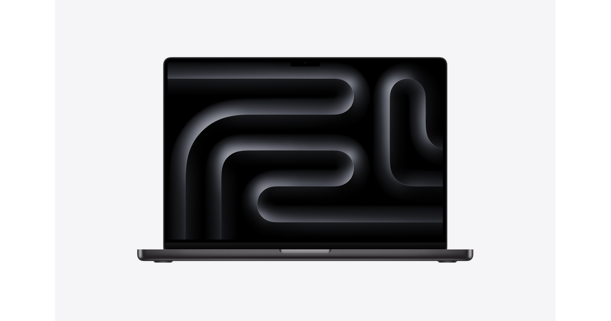 Apple MacBook Pro 16-inch in Space Black, complete front product view