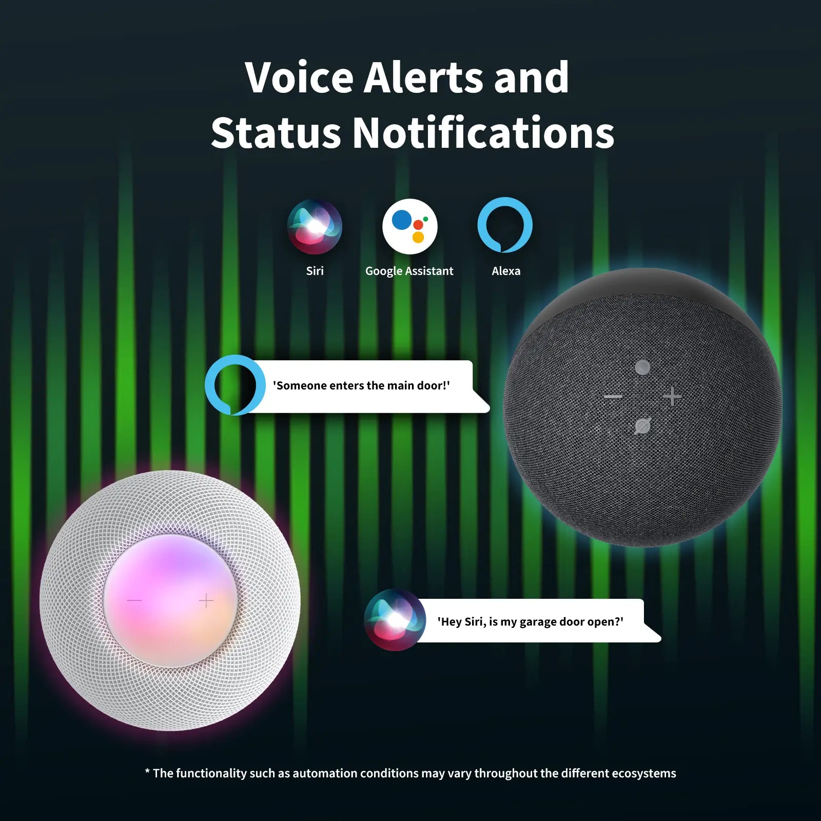 Aqara Door and Window Sensor P2 Matter over Thread (White) — Voice alerts and status notification illustration