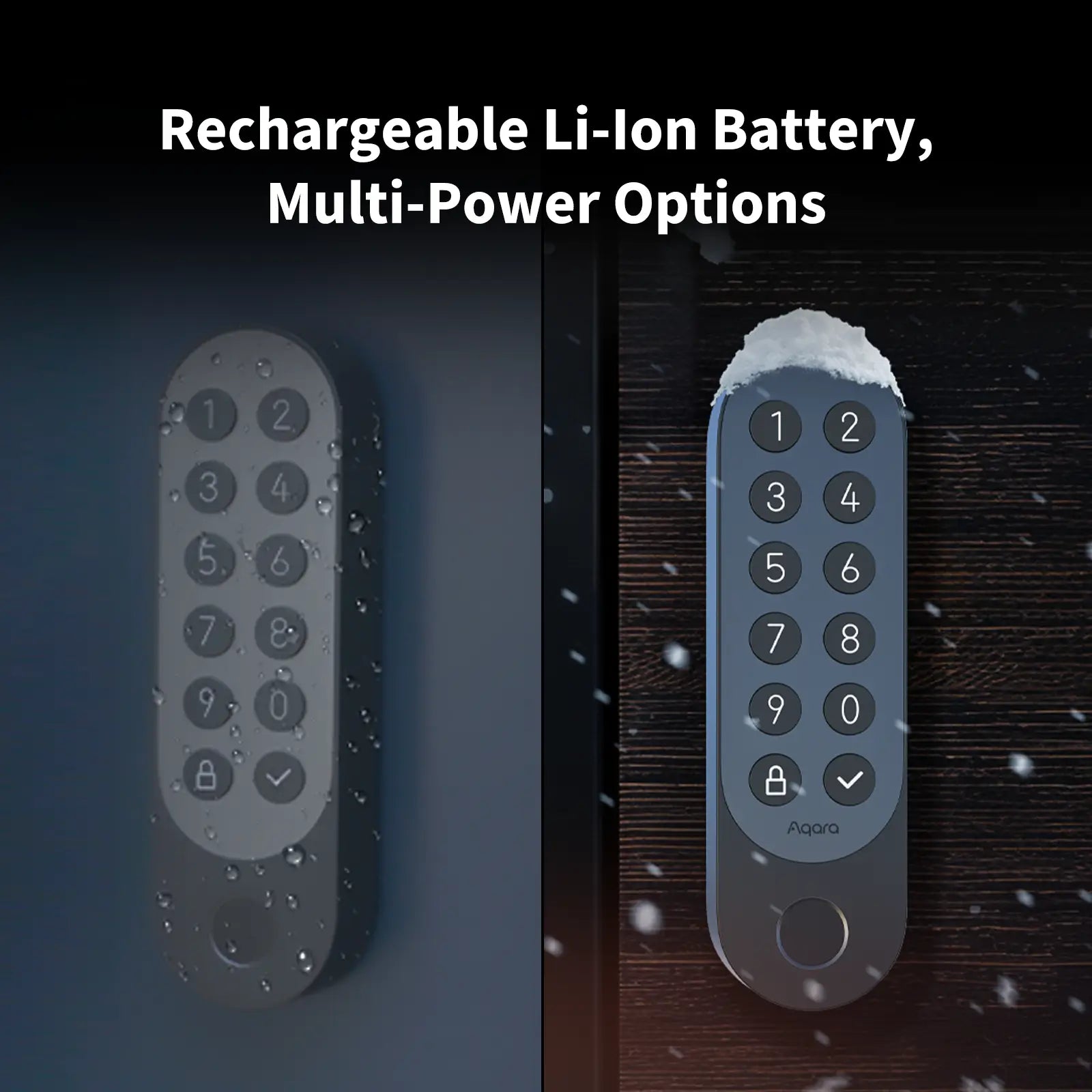 Aqara Smart Lock U200 (Black, with Keypad) — keypad power options