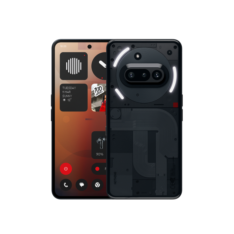 Nothing Phone (3a) Black — front and rear views