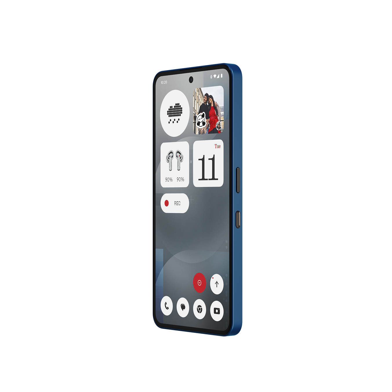 Nothing Phone (3a) Blue — left angle view