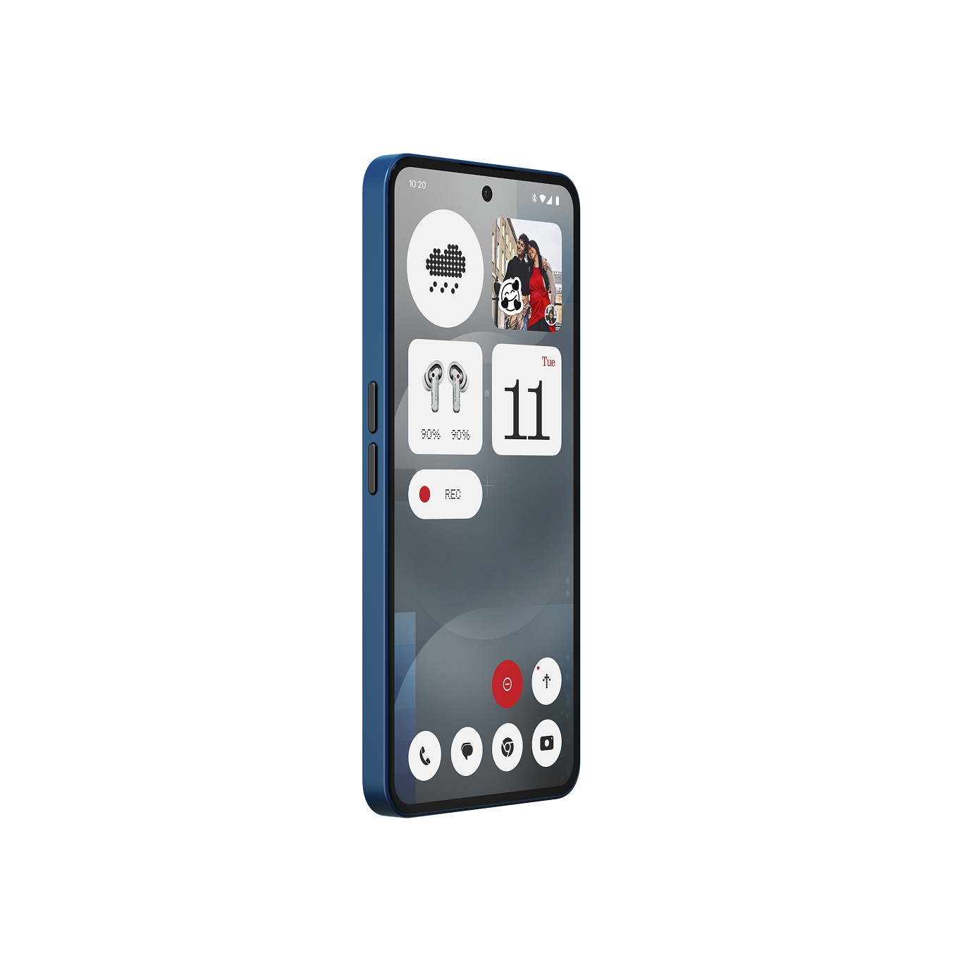Nothing Phone (3a) Blue — right angle view