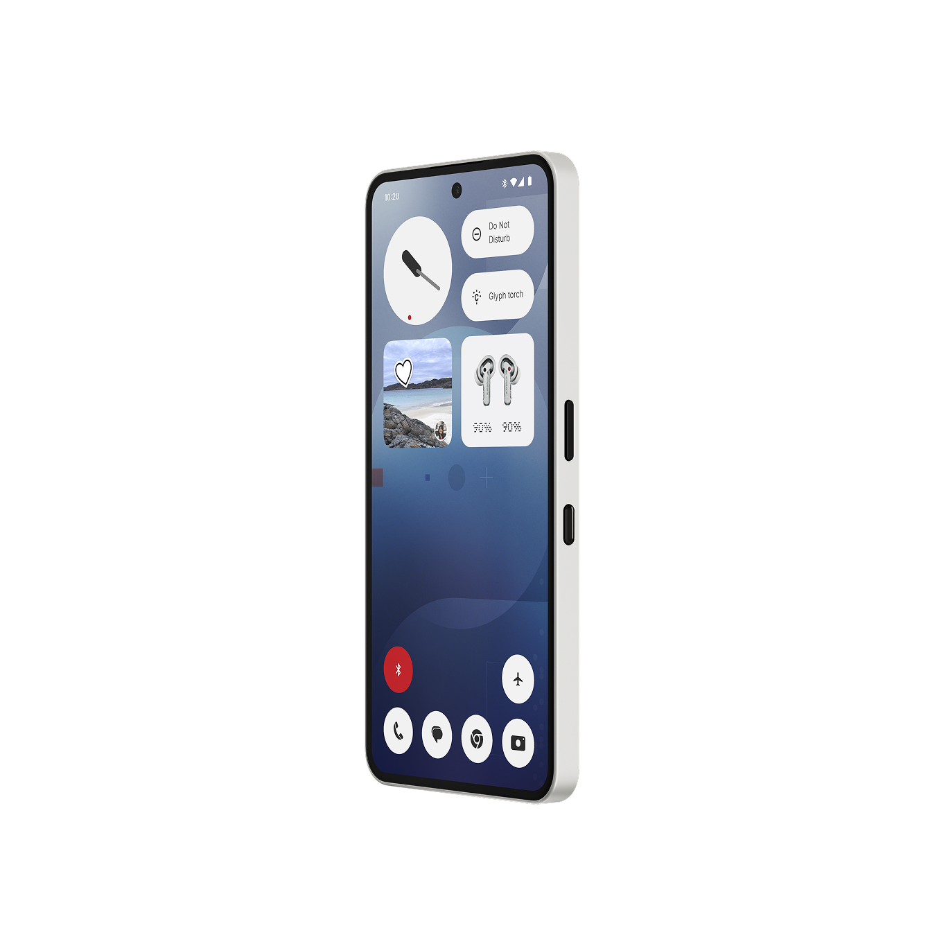 Nothing Phone (3a) White — left angle view