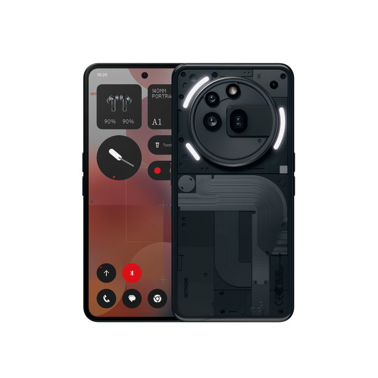 Nothing Phone (3a) Pro Black — front and rear views