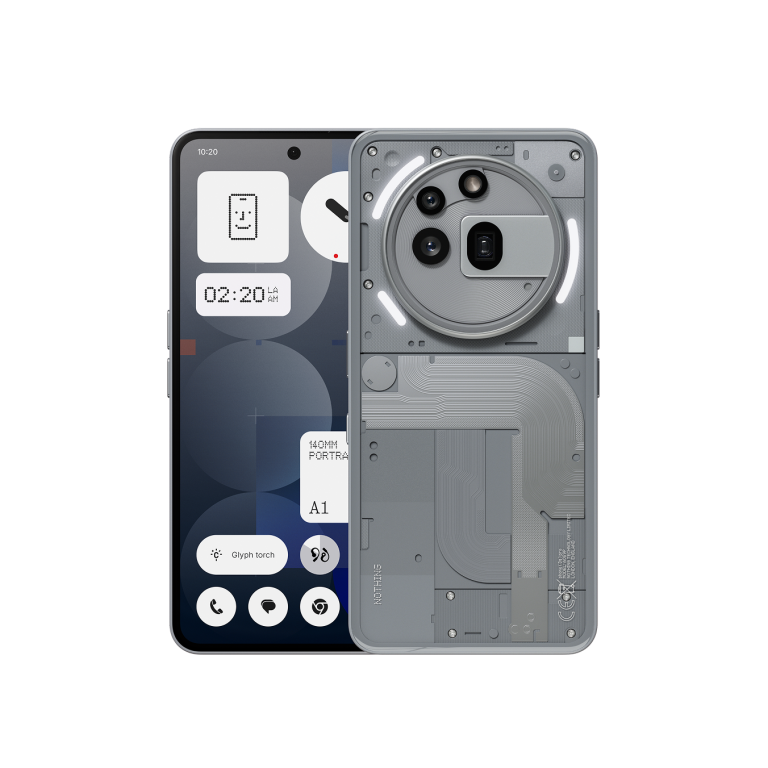 Nothing Phone (3a) Pro Grey — front and rear views