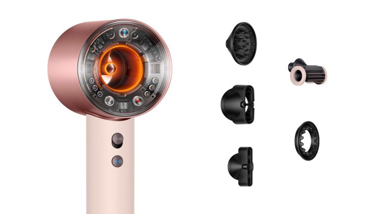 Dyson Supersonic Nural Ceramic Pink, dryer with Straight+Wavy attachments