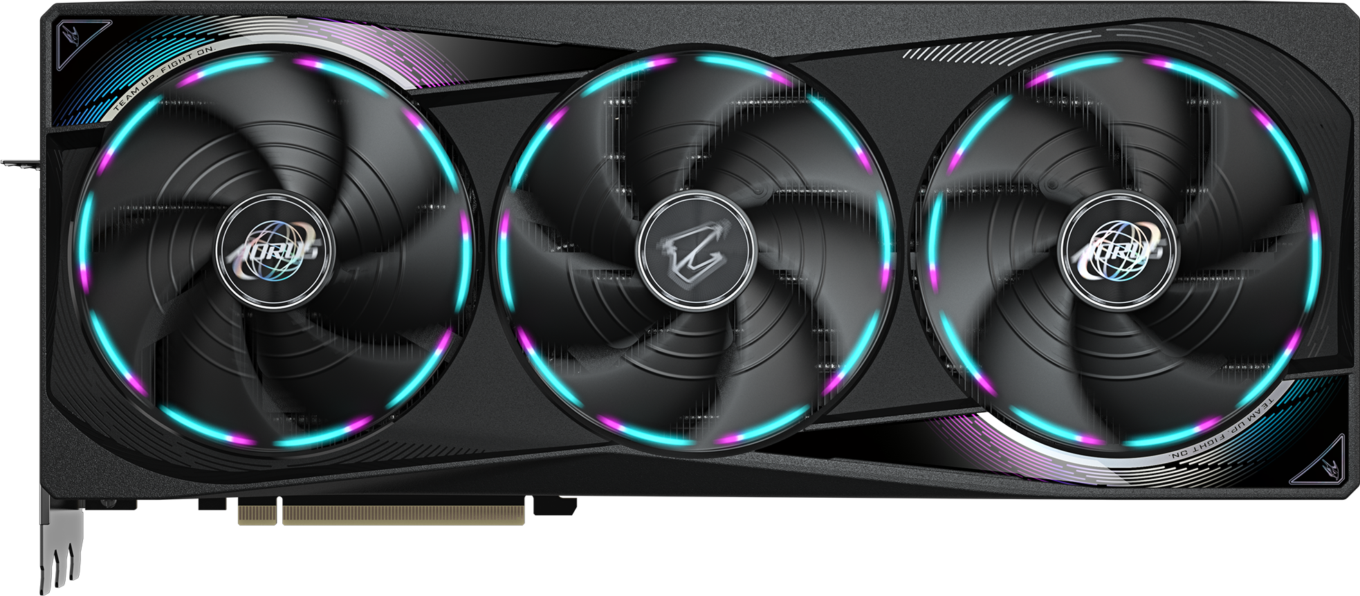 GIGABYTE AORUS GeForce RTX 5080 MASTER 16G Graphics Card — Front three-fan view