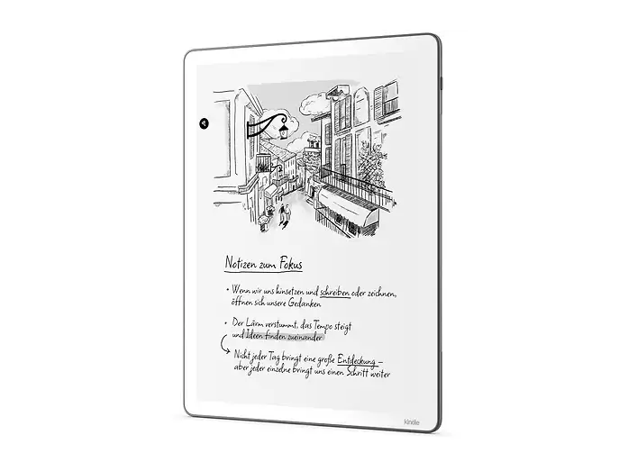 Amazon Kindle Scribe 2026 32GB Graphite - angled display view