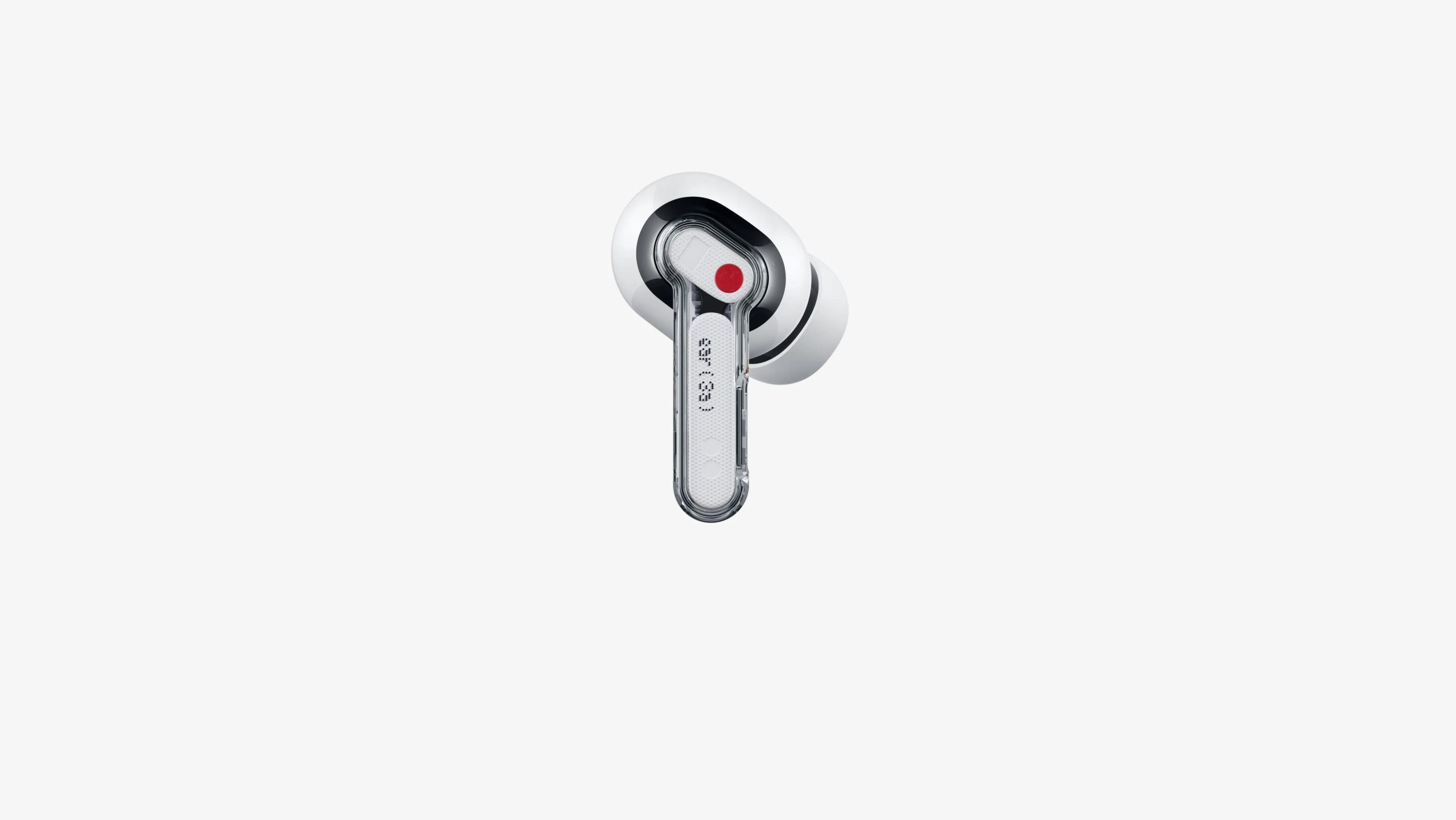 Nothing Ear (3a) (White, EU), left earbud close-up