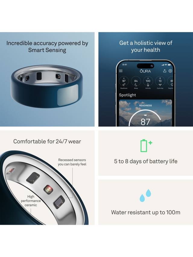 Oura Ring 4 Ceramic Midnight size 4 charging view