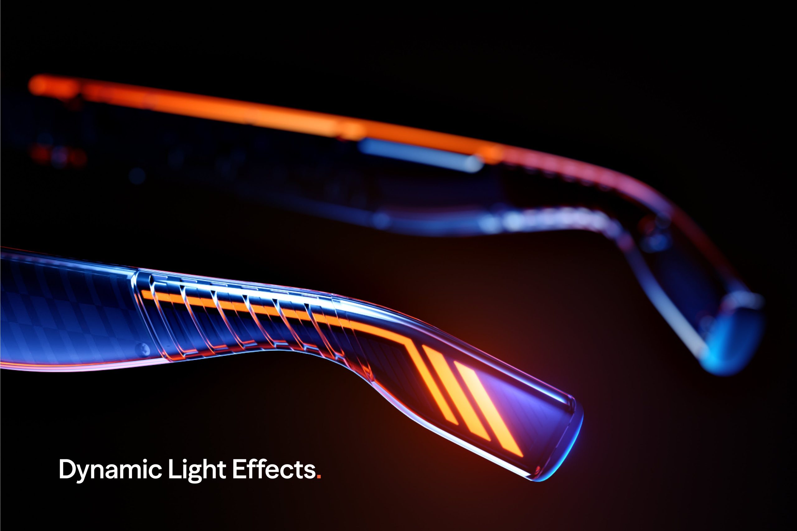 VITURE Luma Pro XR Glasses Jet Black (Regular) — RGB frame lighting close-up