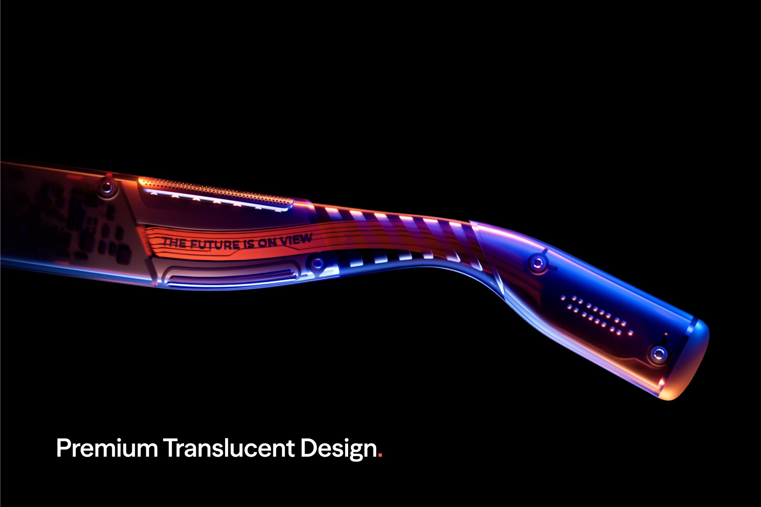 VITURE Luma Pro XR Glasses Jet Black (Regular) — Translucent temple detail