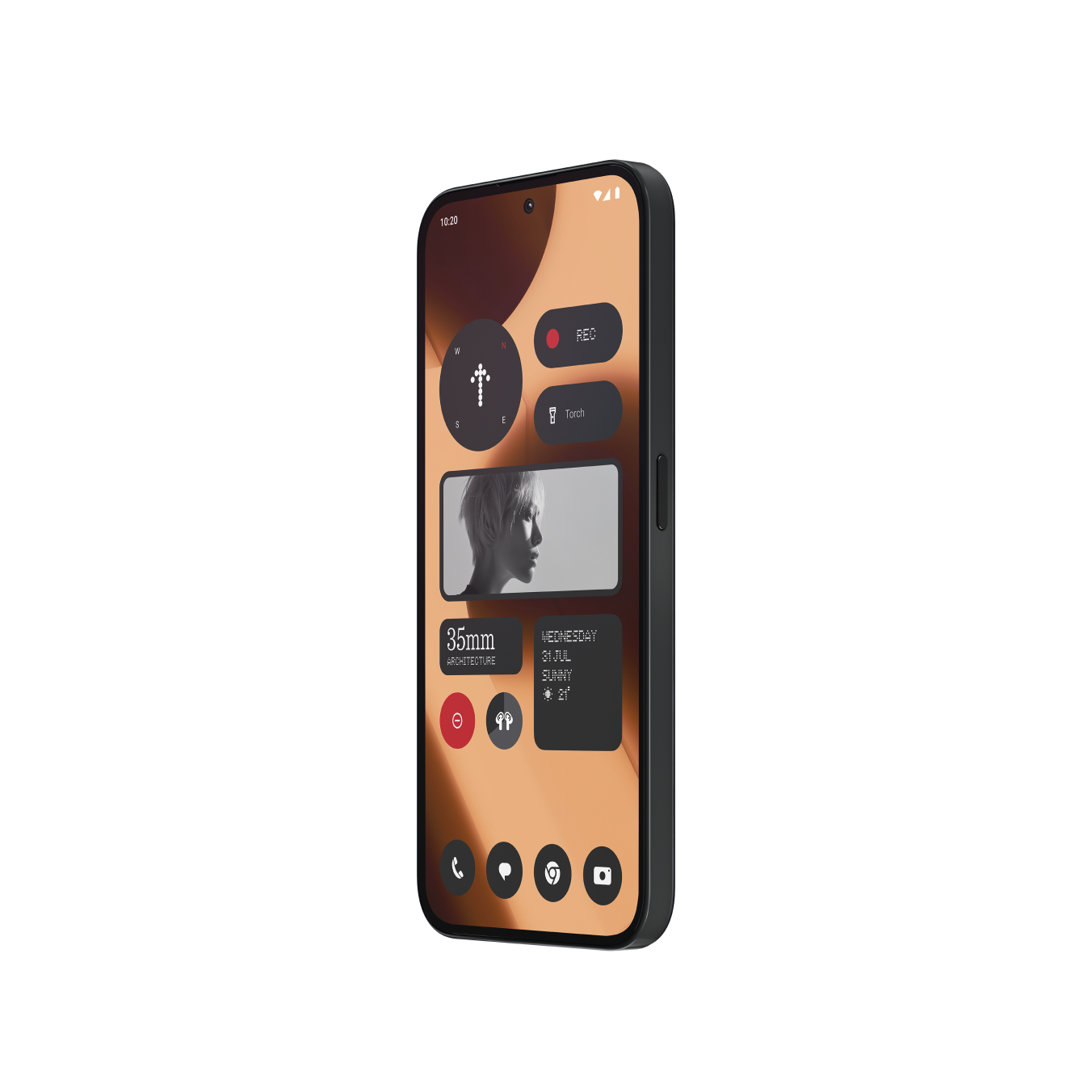 Nothing Phone (2a) Plus Black — right angle view