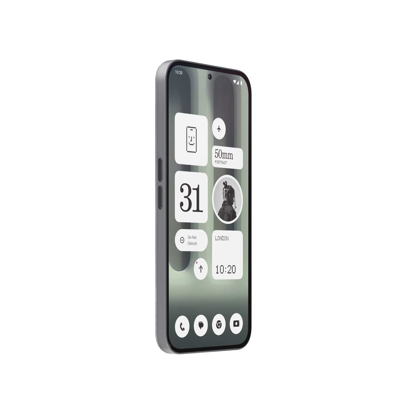 Nothing Phone (2a) Plus Grey — left angle view