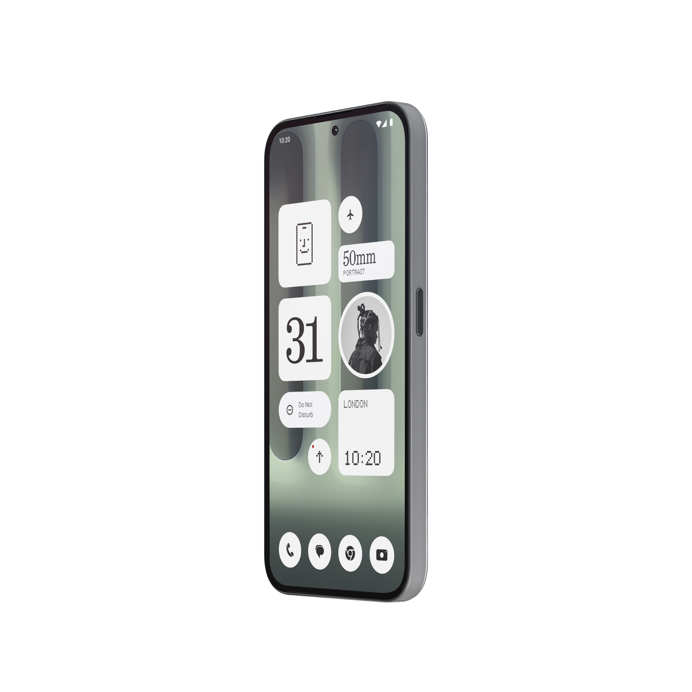 Nothing Phone (2a) Plus Grey — right angle view