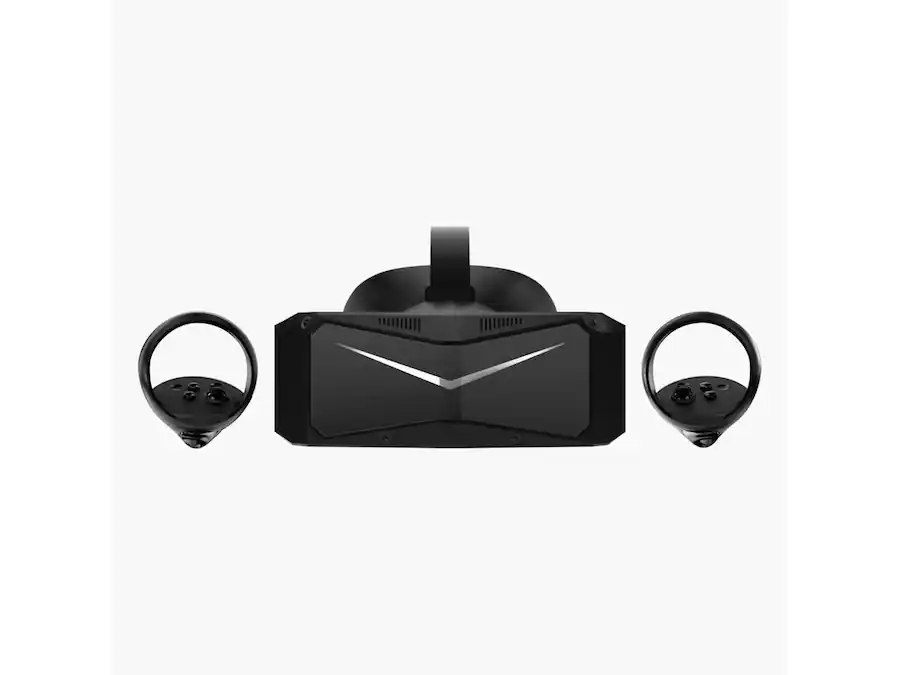 Pimax Crystal Light — шлем и два контроллера целиком на белом фоне